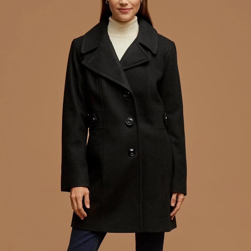 Anne Klein wool Black Pea Coat
